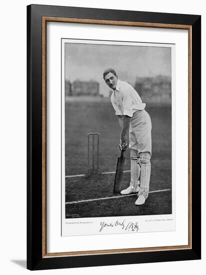 C.B. Fry, from 'Famous Cricketers and Cricket Grounds', Published by Hudsonby and Kearns, 1895-null-Framed Photographic Print