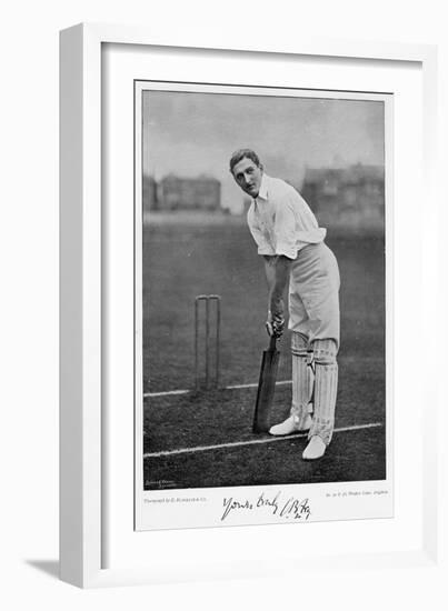 C.B. Fry, from 'Famous Cricketers and Cricket Grounds', Published by Hudsonby and Kearns, 1895-null-Framed Photographic Print