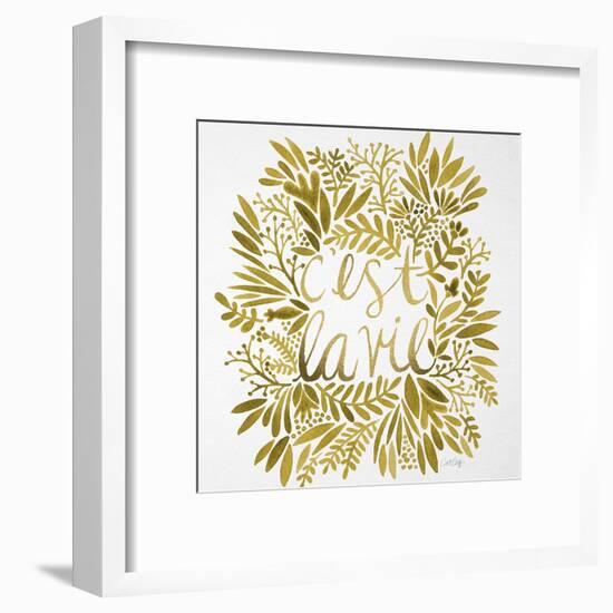 C'est La Vie in Gold-Cat Coquillette-Framed Art Print