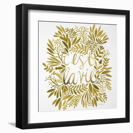 C'est La Vie in Gold-Cat Coquillette-Framed Art Print