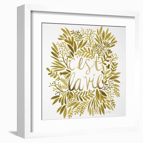 C'est La Vie in Gold-Cat Coquillette-Framed Art Print