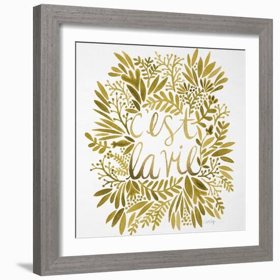 C'est La Vie in Gold-Cat Coquillette-Framed Premium Giclee Print