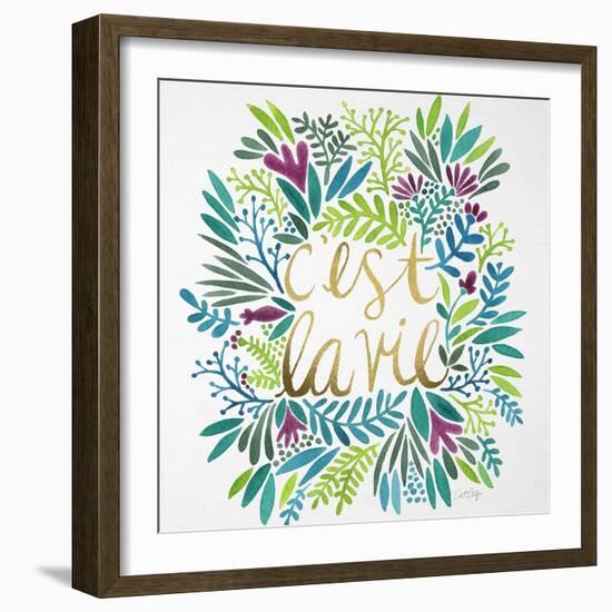 C'est La Vie in Watercolor-Cat Coquillette-Framed Art Print