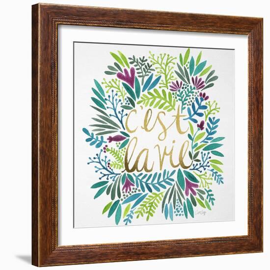 C'est La Vie in Watercolor-Cat Coquillette-Framed Art Print