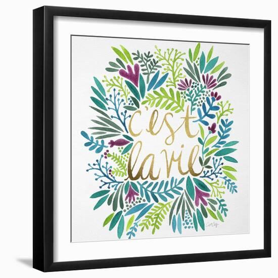 C'est La Vie in Watercolor-Cat Coquillette-Framed Art Print