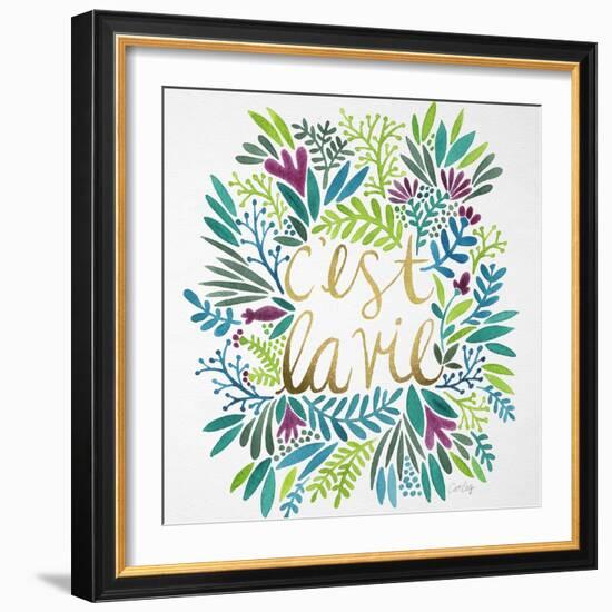 C'est La Vie in Watercolor-Cat Coquillette-Framed Art Print