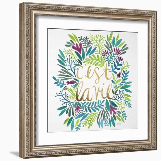 C'est La Vie in Watercolor-Cat Coquillette-Framed Art Print