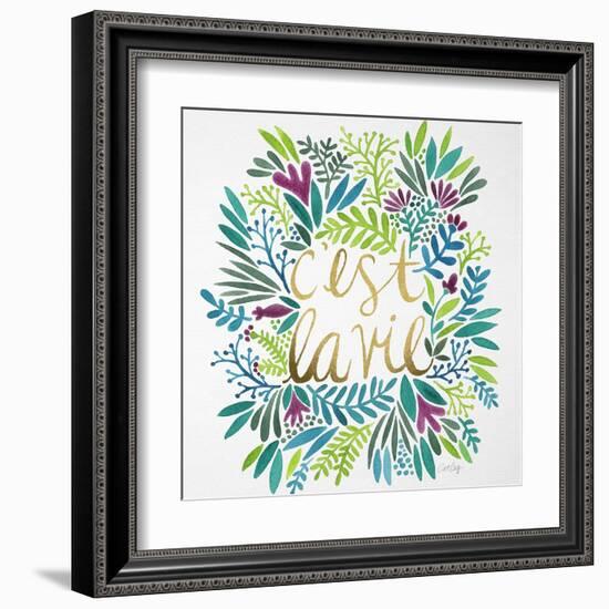 C'est La Vie in Watercolor-Cat Coquillette-Framed Art Print