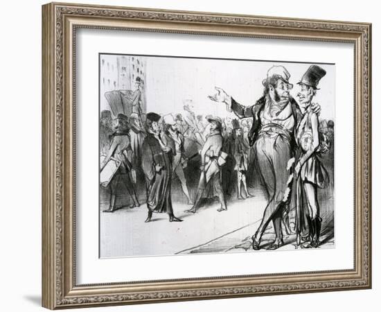 C'Est Tout De Même Flatteur D'Avoir Fait Tant D'Élèves! No.76 of the Series-Honore Daumier-Framed Giclee Print