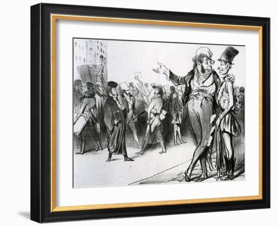 C'Est Tout De Même Flatteur D'Avoir Fait Tant D'Élèves! No.76 of the Series-Honore Daumier-Framed Giclee Print