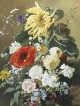 Rich Still Life with Sunflower and Roses-C.f. Hurten-Giclee Print
