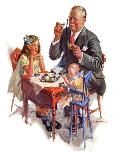 "Tea for Grandpa," Saturday Evening Post Cover, February 18, 1933-C. Gager Phillips-Framed Premier Image Canvas