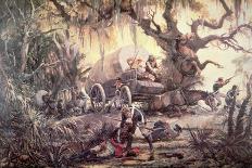 Seminole Indians Ambush a Us Marines Supply Wagon, 11th September 1812-C.h. Waterhouse-Giclee Print