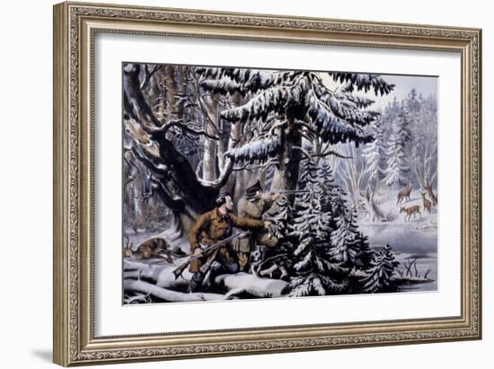 C&I: Winter Sports, 1855-Currier & Ives-Framed Giclee Print