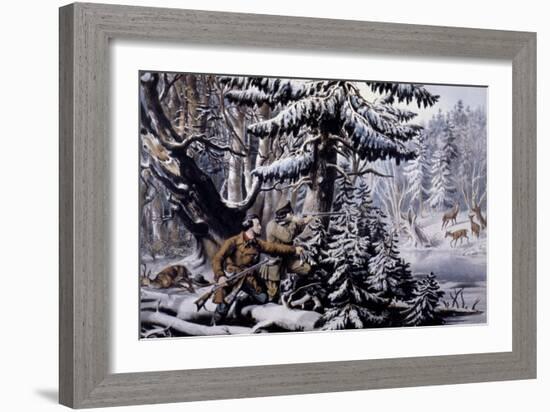 C&I: Winter Sports, 1855-Currier & Ives-Framed Giclee Print