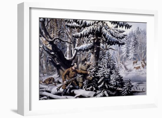 C&I: Winter Sports, 1855-Currier & Ives-Framed Giclee Print