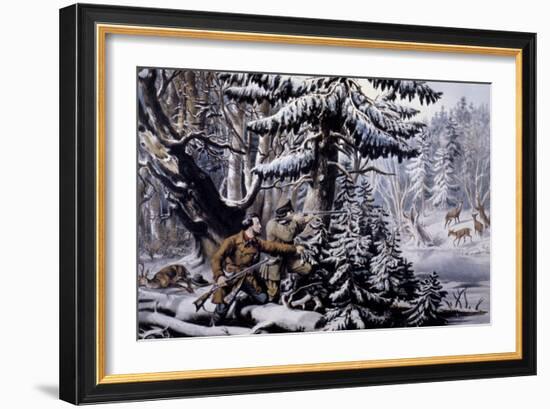 C&I: Winter Sports, 1855-Currier & Ives-Framed Giclee Print