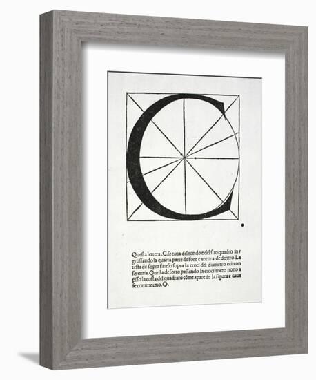 C, Illustration from 'Divina Proportione' by Luca Pacioli (C.1445-1517)-Leonardo da Vinci-Framed Giclee Print