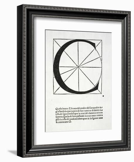 C, Illustration from 'Divina Proportione' by Luca Pacioli (C.1445-1517)-Leonardo da Vinci-Framed Giclee Print