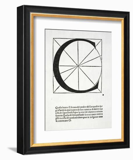 C, Illustration from 'Divina Proportione' by Luca Pacioli (C.1445-1517)-Leonardo da Vinci-Framed Giclee Print