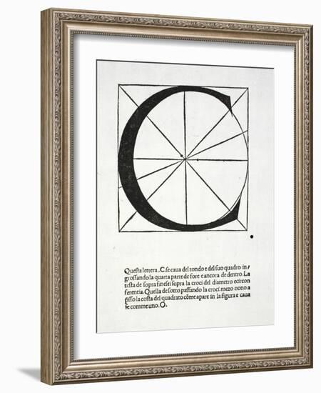 C, Illustration from 'Divina Proportione' by Luca Pacioli (C.1445-1517)-Leonardo da Vinci-Framed Giclee Print