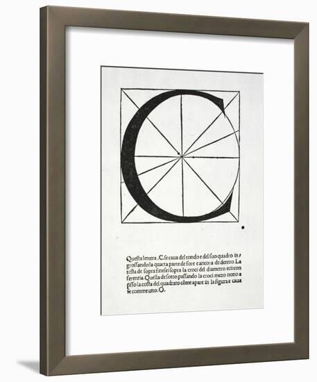 C, Illustration from 'Divina Proportione' by Luca Pacioli (C.1445-1517)-Leonardo da Vinci-Framed Giclee Print