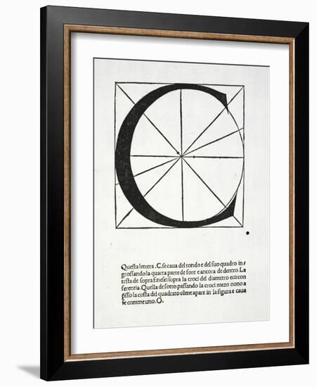 C, Illustration from 'Divina Proportione' by Luca Pacioli (C.1445-1517)-Leonardo da Vinci-Framed Giclee Print