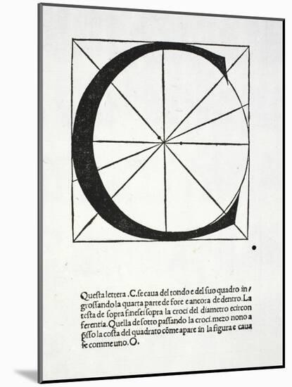 C, Illustration from 'Divina Proportione' by Luca Pacioli (C.1445-1517)-Leonardo da Vinci-Mounted Giclee Print