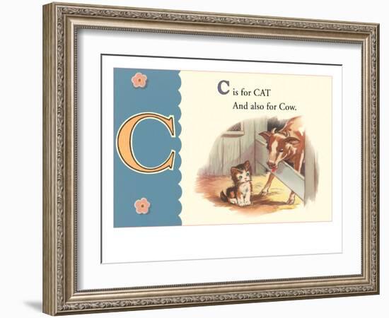 C is for Cat and also for Cow-null-Framed Premium Giclee Print