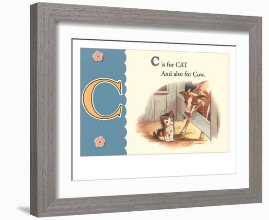 C is for Cat and also for Cow-null-Framed Premium Giclee Print