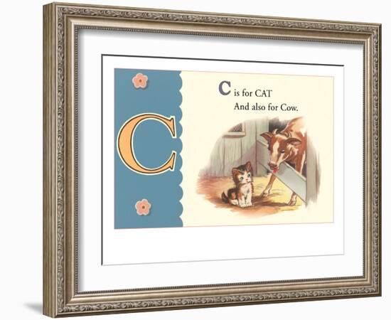 C is for Cat and also for Cow-null-Framed Art Print