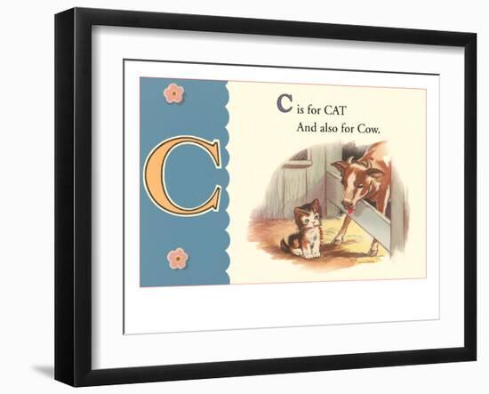 C is for Cat and also for Cow-null-Framed Art Print