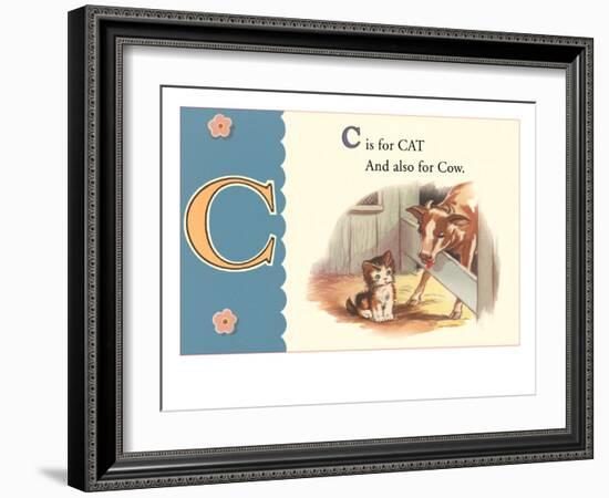 C is for Cat and also for Cow-null-Framed Art Print