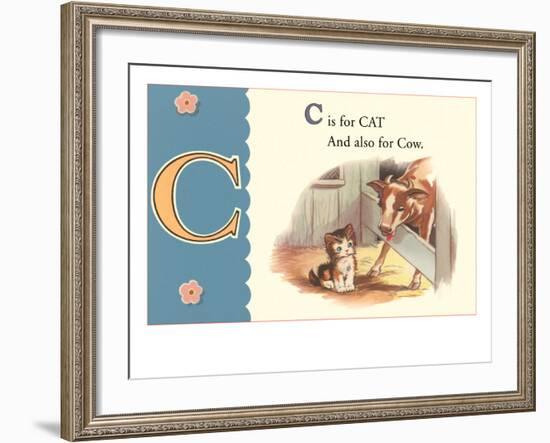 C is for Cat and also for Cow-null-Framed Art Print