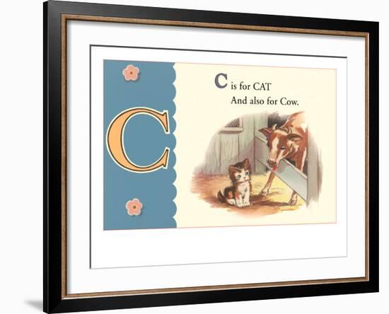 C is for Cat and also for Cow-null-Framed Art Print