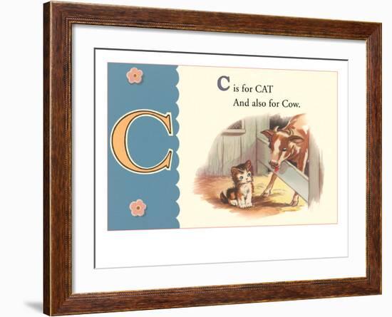 C is for Cat and also for Cow-null-Framed Art Print