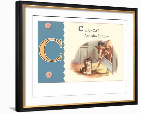 C is for Cat and also for Cow-null-Framed Art Print