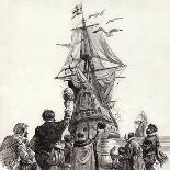 Caesar Ordered His Boats in Close and Laid Down a Bombardment of Arrows-C.l. Doughty-Giclee Print