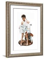 C-L-E-A-N (or Boy Drying Off after Bath)-Norman Rockwell-Framed Giclee Print
