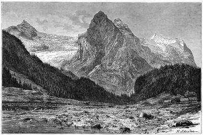 The Wellhorn and the Rosenlaui Glacier, Switzerland, 19th Century' Giclee  Print - C Laplante | Art.com
