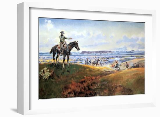 C. M. Russell and His Friends-Charles Marion Russell-Framed Art Print