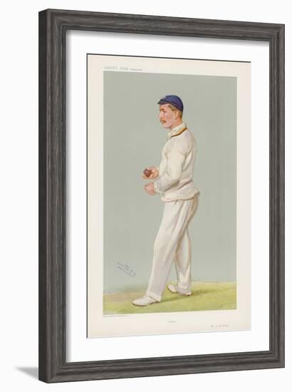 C M Wells English Cricketer Seen Here About to Bowl-Spy (Leslie M. Ward)-Framed Art Print