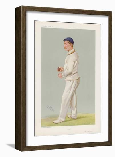 C M Wells English Cricketer Seen Here About to Bowl-Spy (Leslie M. Ward)-Framed Art Print