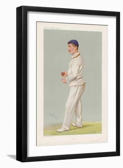 C M Wells English Cricketer Seen Here About to Bowl-Spy (Leslie M. Ward)-Framed Art Print