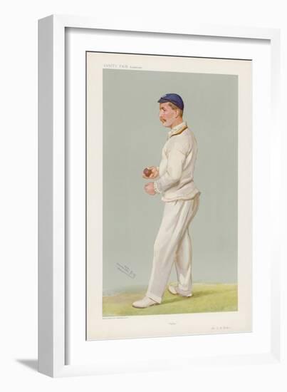 C M Wells English Cricketer Seen Here About to Bowl-Spy (Leslie M. Ward)-Framed Art Print