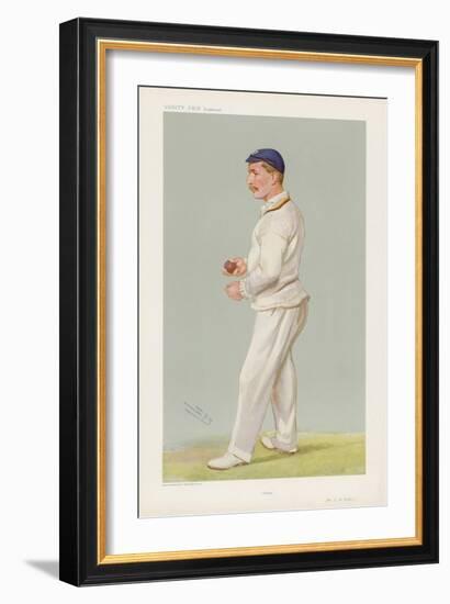 C M Wells English Cricketer Seen Here About to Bowl-Spy (Leslie M. Ward)-Framed Art Print