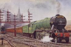 London and North Eastern Railway Flying Scotsman Train Leaving Kings Cross Station, London-C. T. Howard-Giclee Print