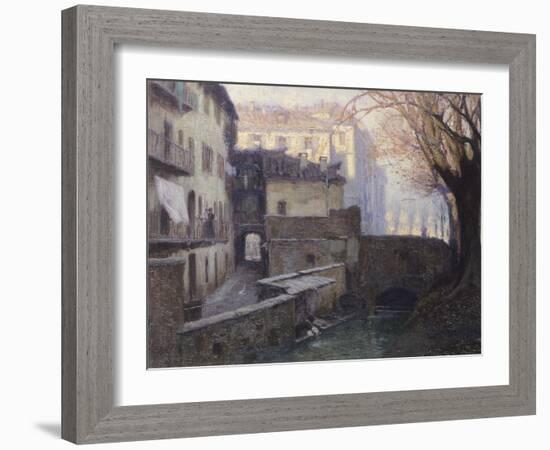 Ca' Del Borghett Near Porta Garibaldi in Milan, Italy-Eric Ravilious-Framed Giclee Print