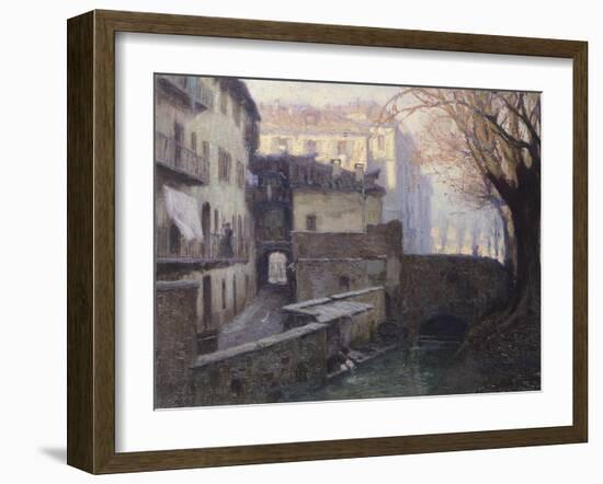 Ca' Del Borghett Near Porta Garibaldi in Milan, Italy-Eric Ravilious-Framed Giclee Print