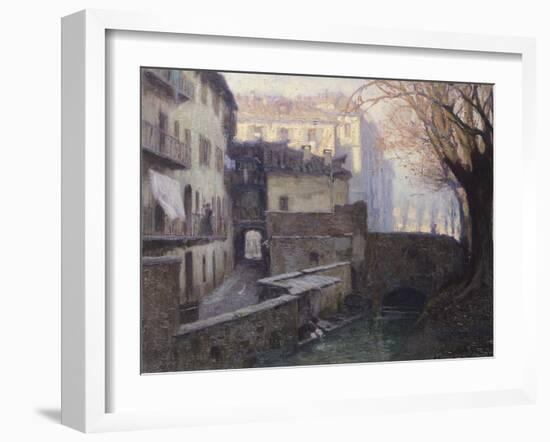 Ca' Del Borghett Near Porta Garibaldi in Milan, Italy-Eric Ravilious-Framed Giclee Print